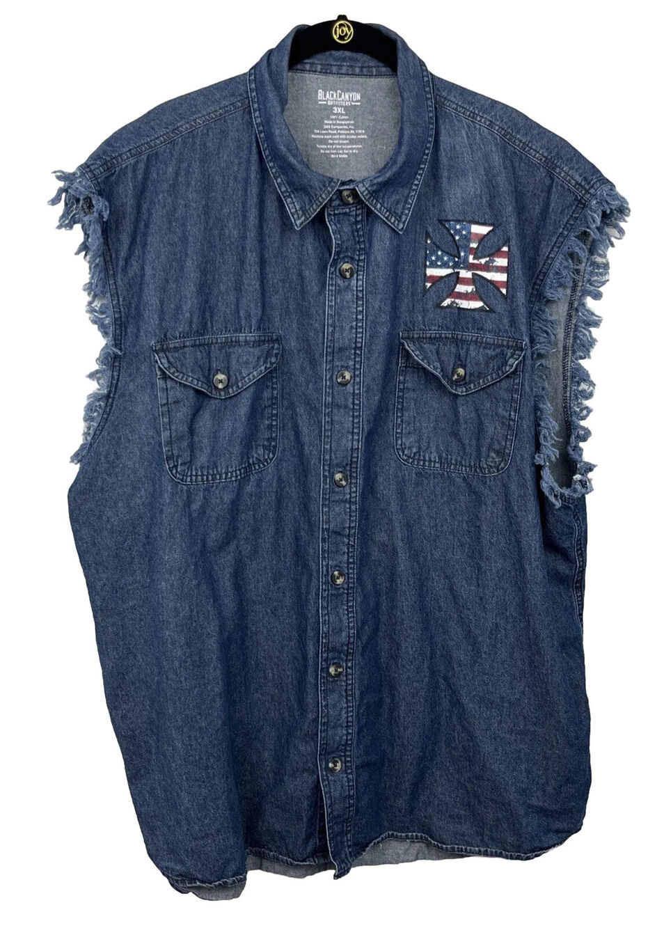 Black Canyon Outfitters Men's Painted Trucker Denim Vest Shirt Size 3XL